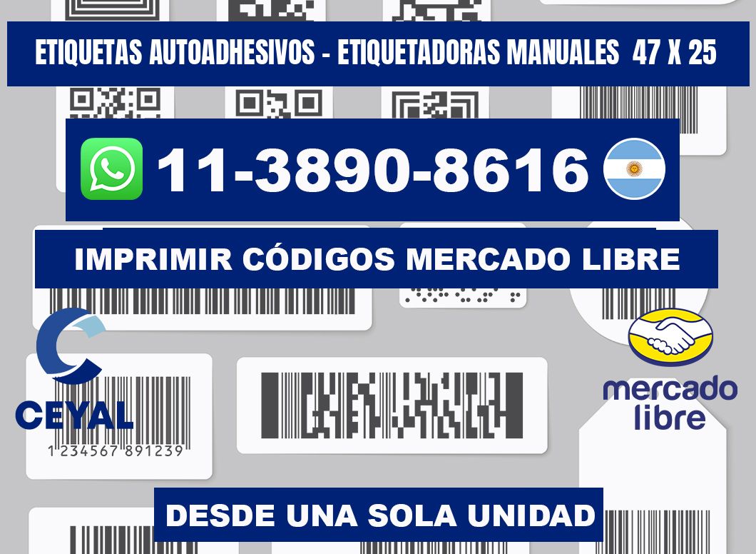 etiquetas autoadhesivos - Etiquetadoras Manuales  47 x 25