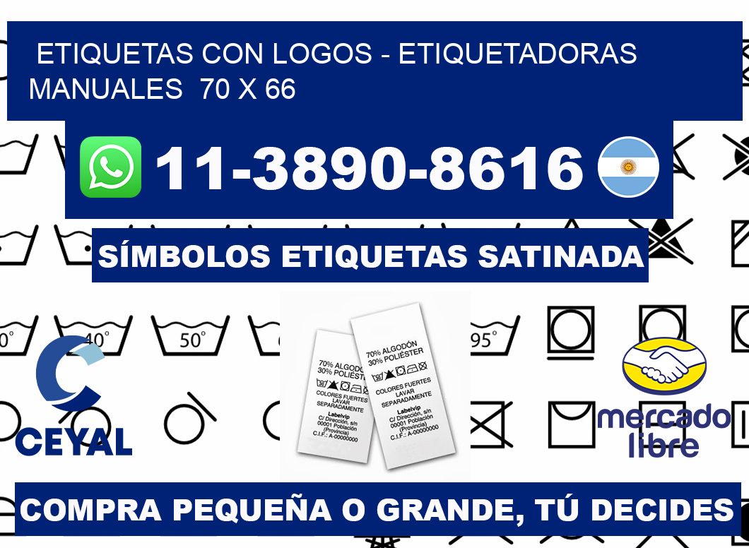 etiquetas con logos - Etiquetadoras Manuales  70 x 66