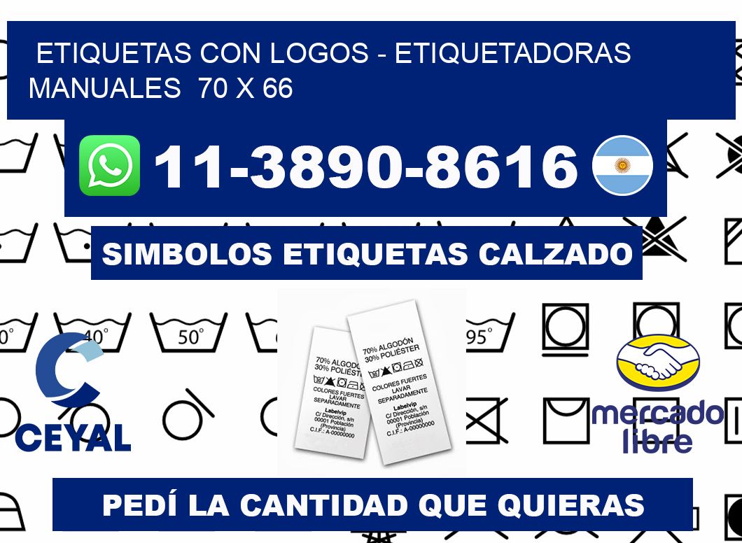 etiquetas con logos - Etiquetadoras Manuales  70 x 66