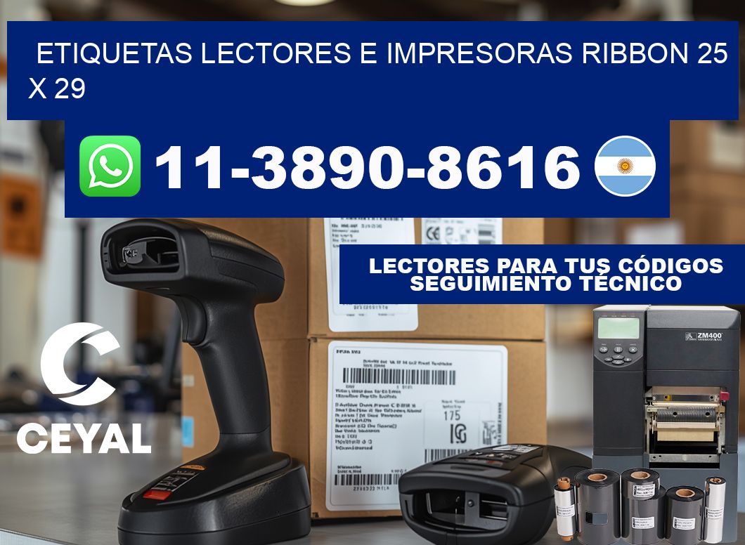 etiquetas lectores e impresoras ribbon 25 x 29
