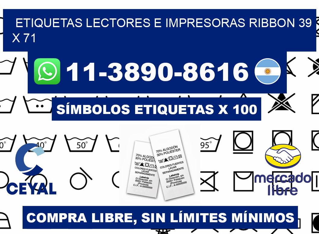 etiquetas lectores e impresoras ribbon 39 x 71