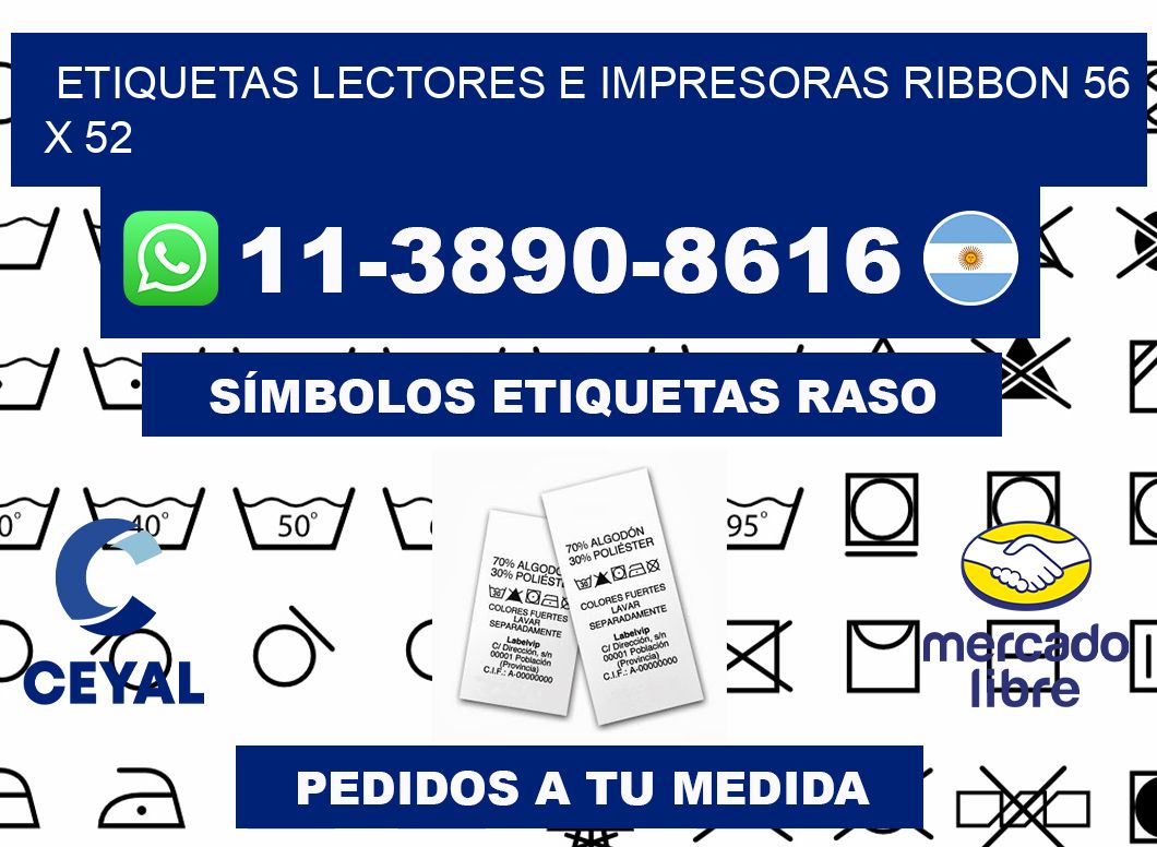 etiquetas lectores e impresoras ribbon 56 x 52