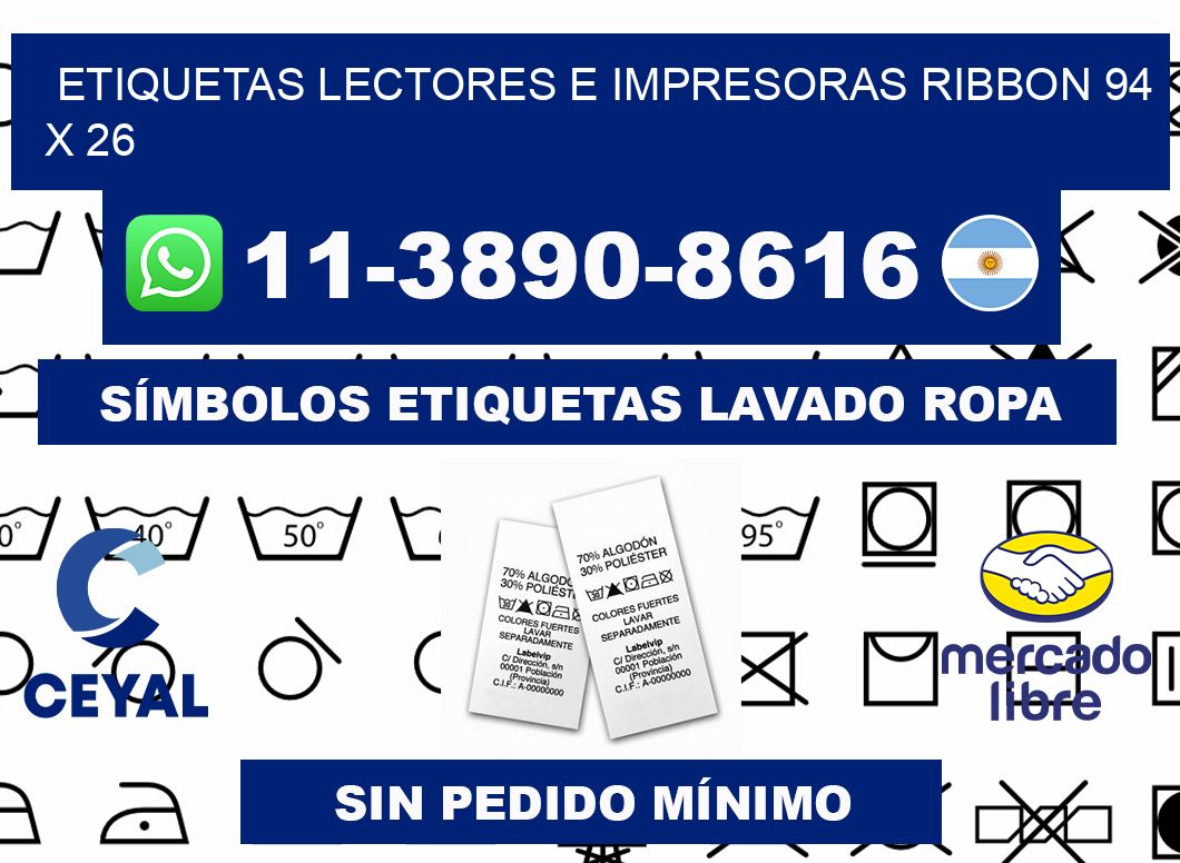 etiquetas lectores e impresoras ribbon 94 x 26
