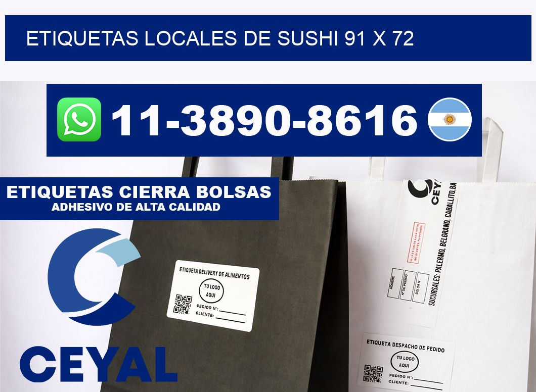etiquetas locales de sushi 91 x 72