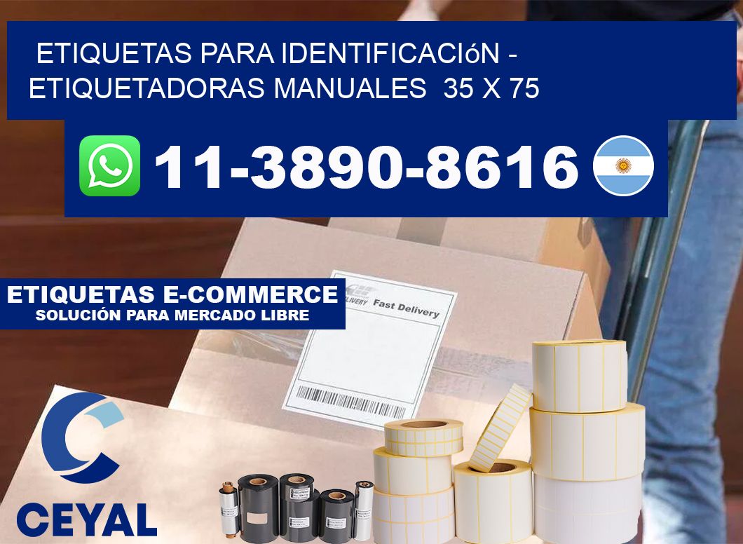 etiquetas para identificación - Etiquetadoras Manuales  35 x 75