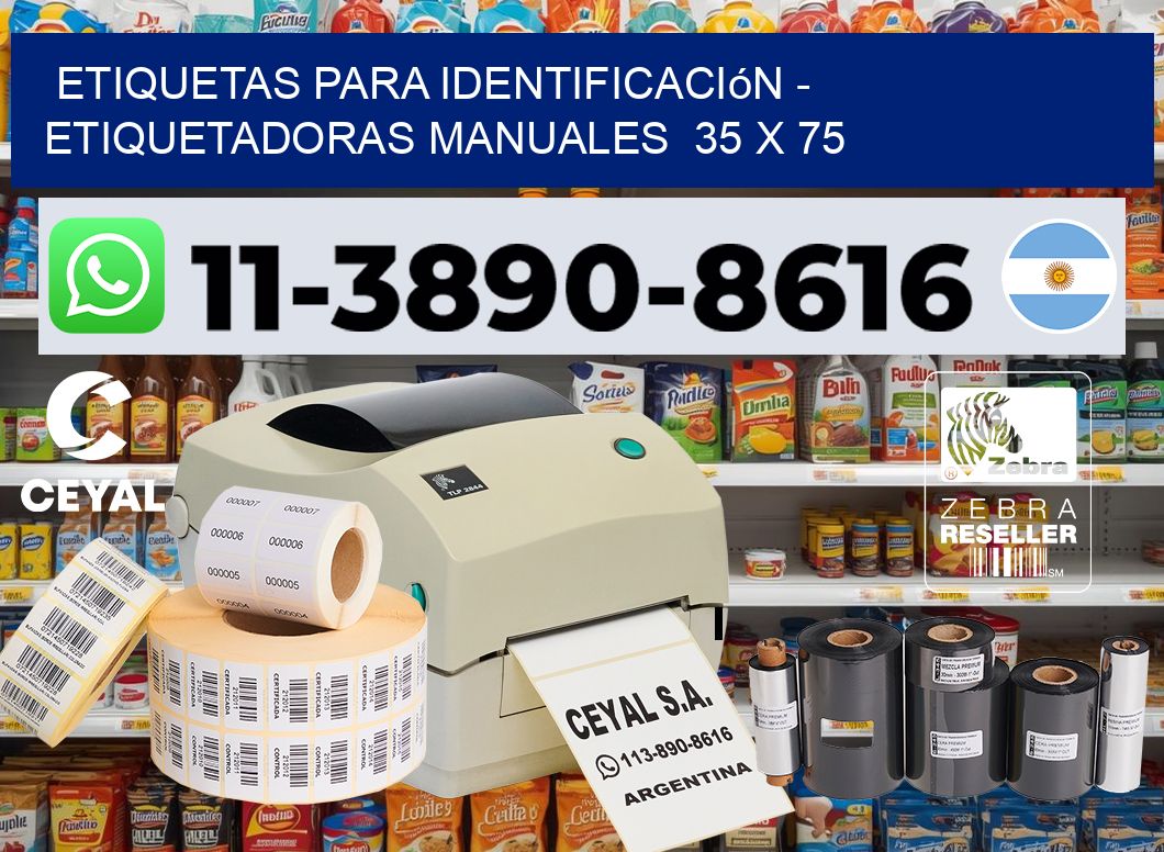 etiquetas para identificación - Etiquetadoras Manuales  35 x 75