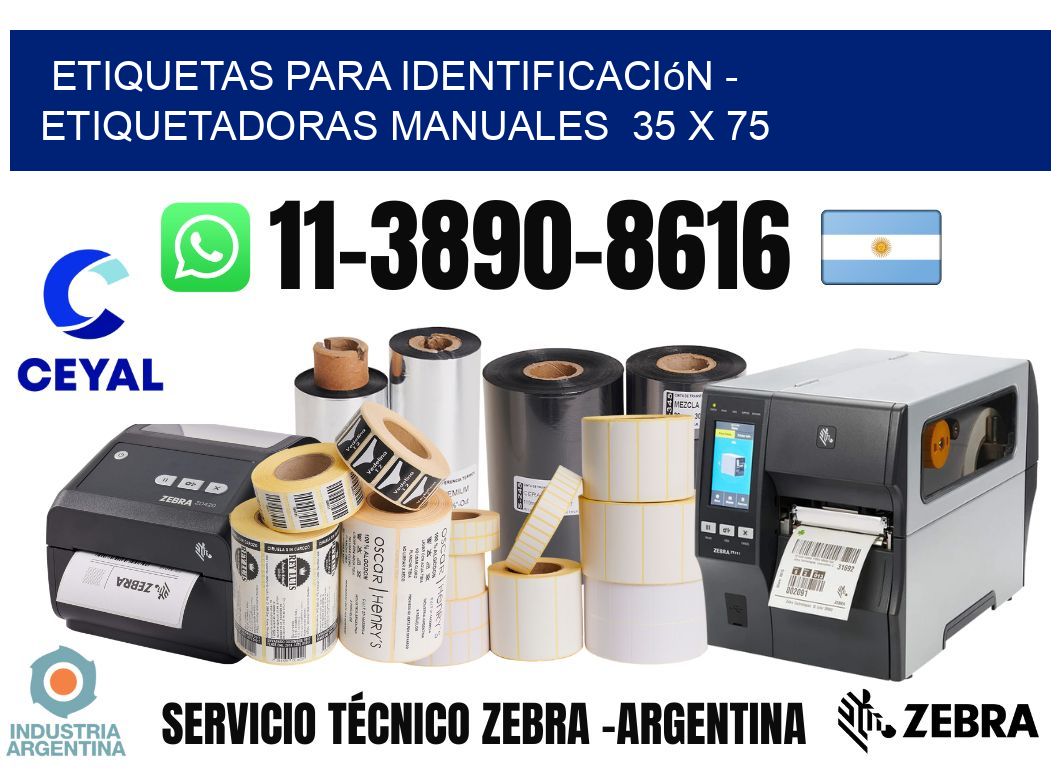 etiquetas para identificación - Etiquetadoras Manuales  35 x 75