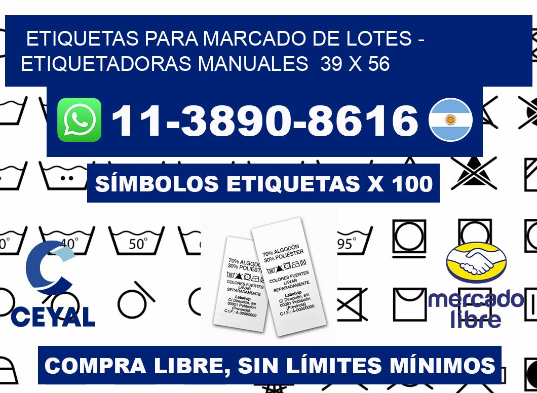 etiquetas para marcado de lotes - Etiquetadoras Manuales  39 x 56