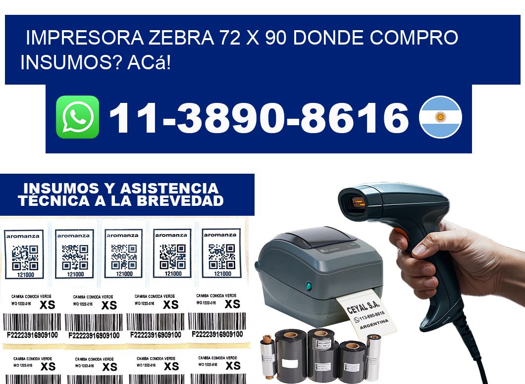 impresora zebra 72 x 90 Donde compro insumos? Acá!