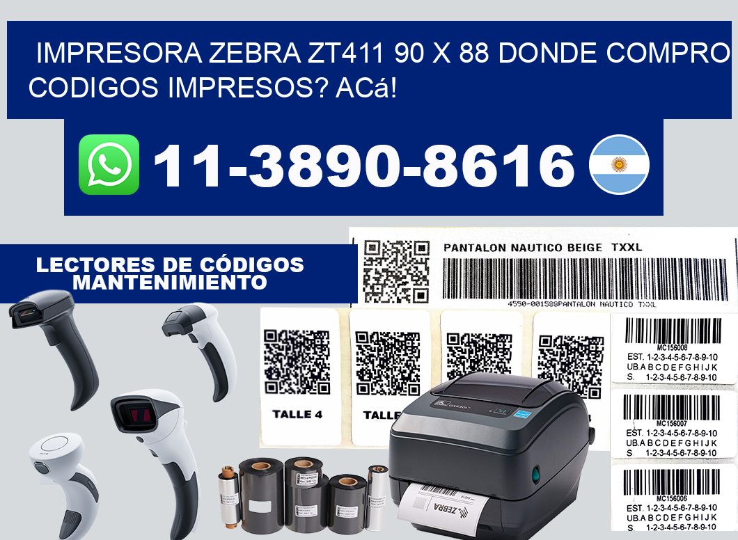 impresora zebra zt411 90 x 88 Donde compro codigos impresos? Acá!