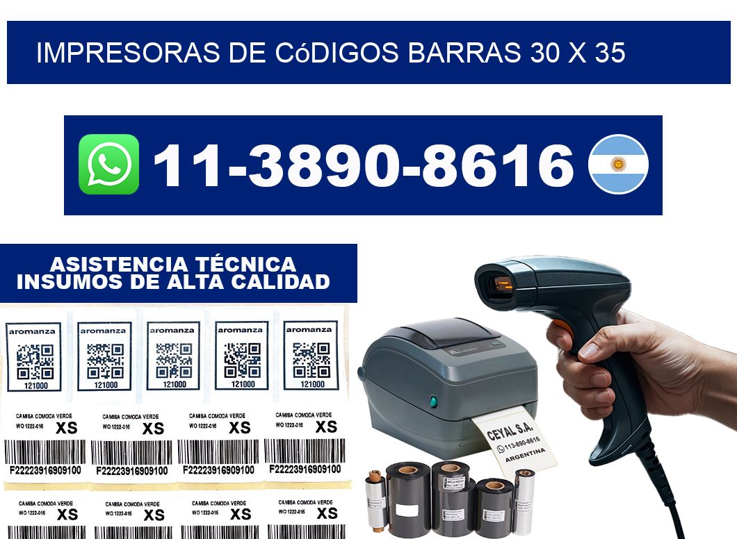 impresoras de códigos barras 30 x 35