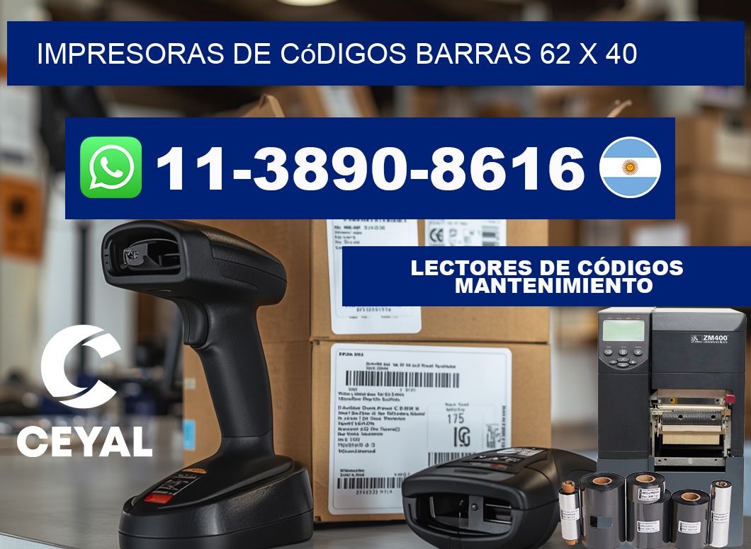 impresoras de códigos barras 62 x 40