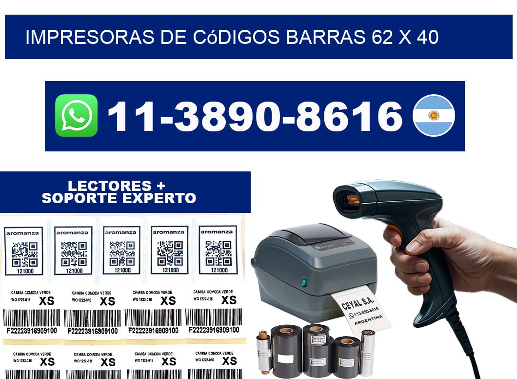 impresoras de códigos barras 62 x 40