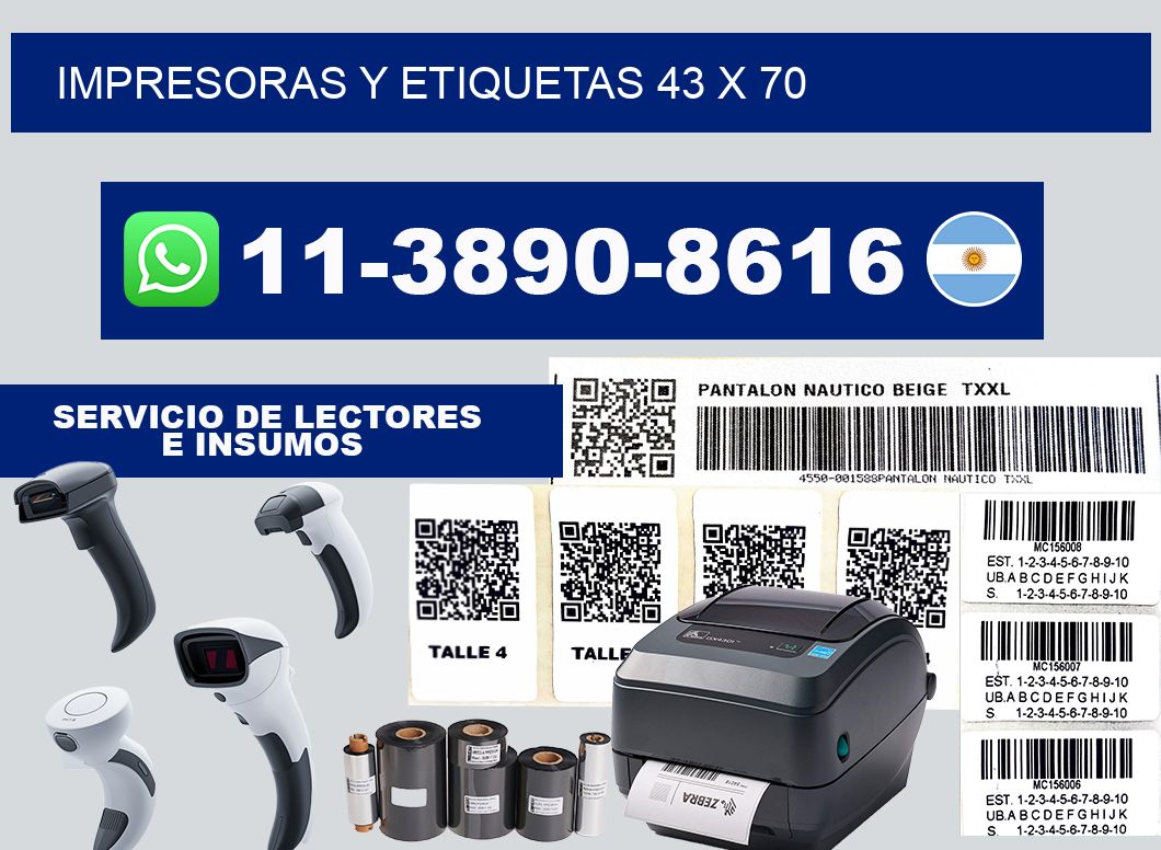 impresoras y etiquetas 43 x 70