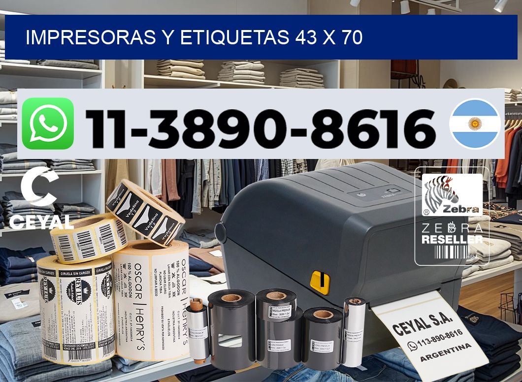 impresoras y etiquetas 43 x 70