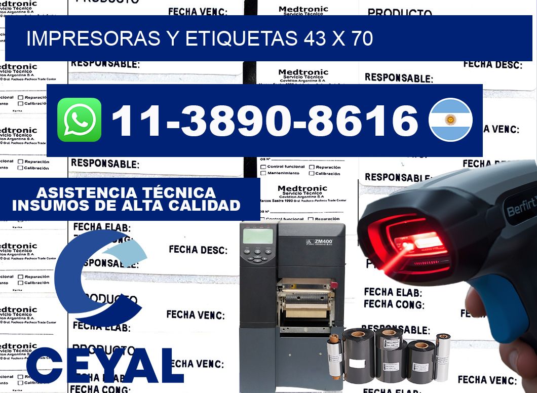 impresoras y etiquetas 43 x 70