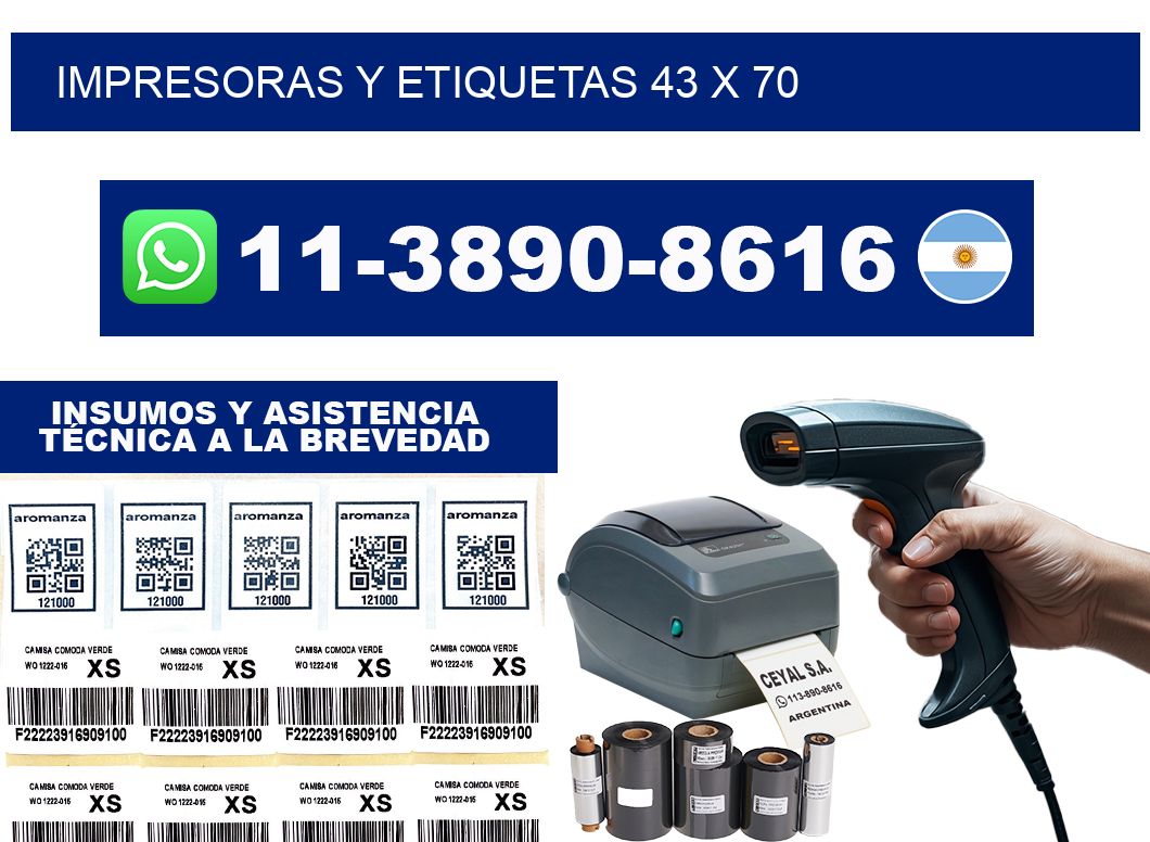 impresoras y etiquetas 43 x 70