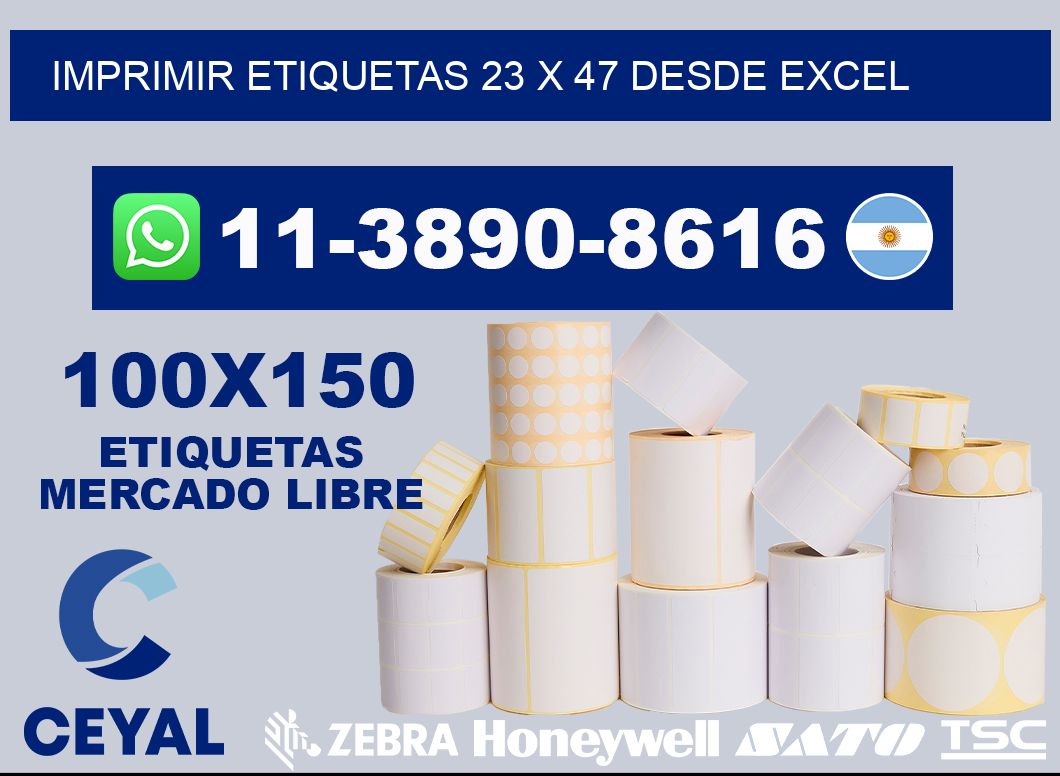 imprimir etiquetas 23 x 47 desde excel