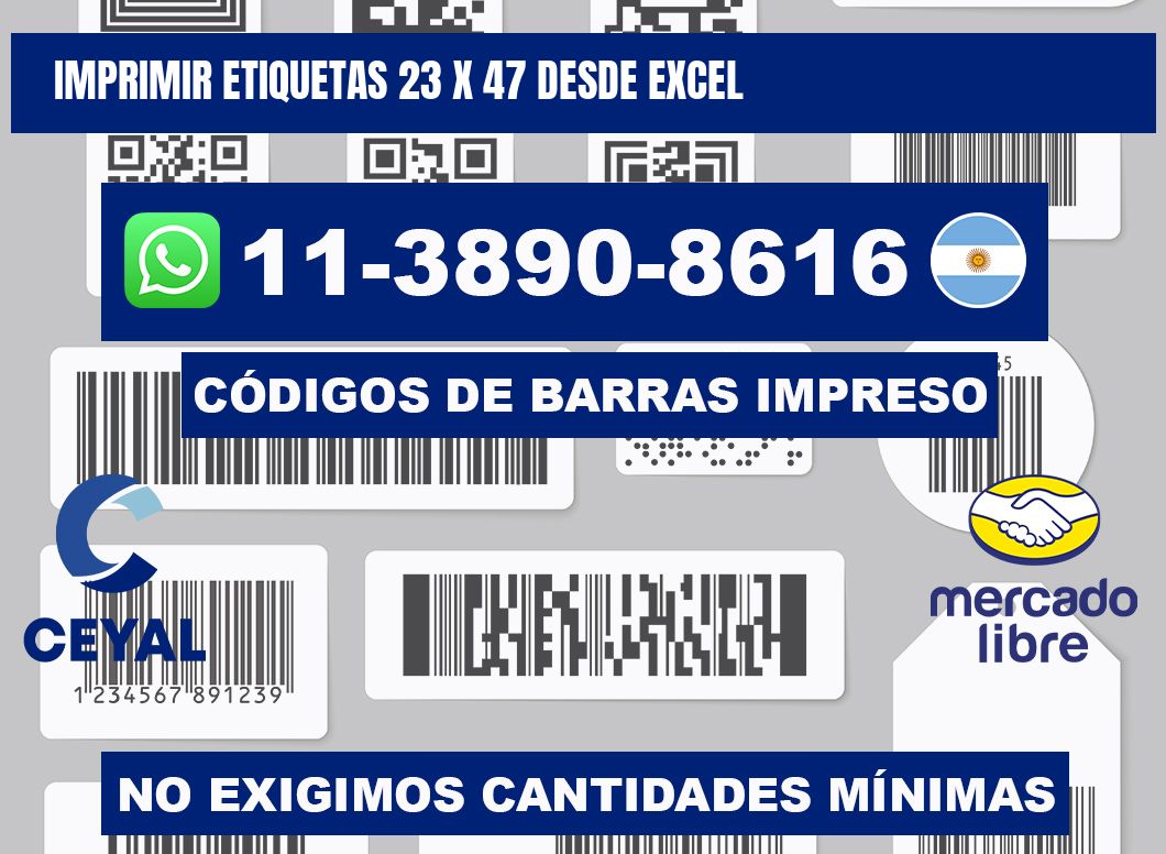 imprimir etiquetas 23 x 47 desde excel