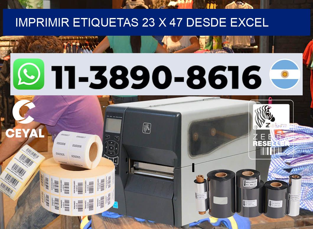 imprimir etiquetas 23 x 47 desde excel