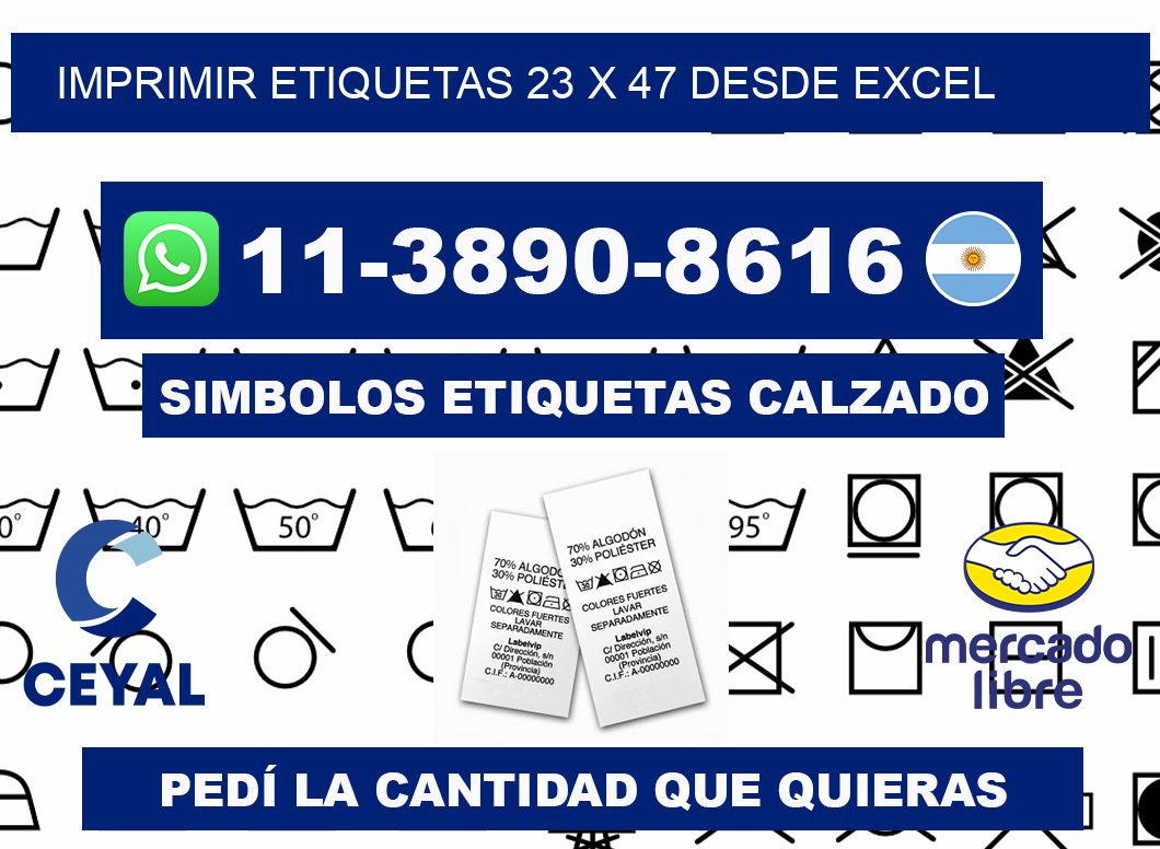 imprimir etiquetas 23 x 47 desde excel
