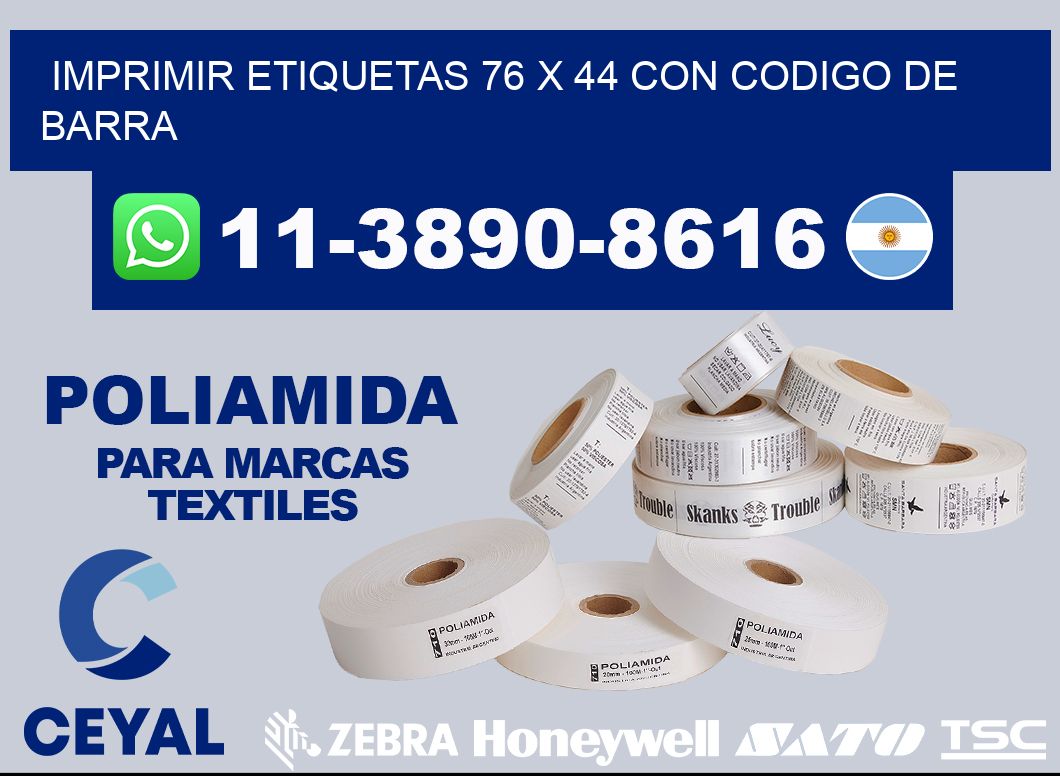 imprimir etiquetas 76 x 44 con codigo de barra