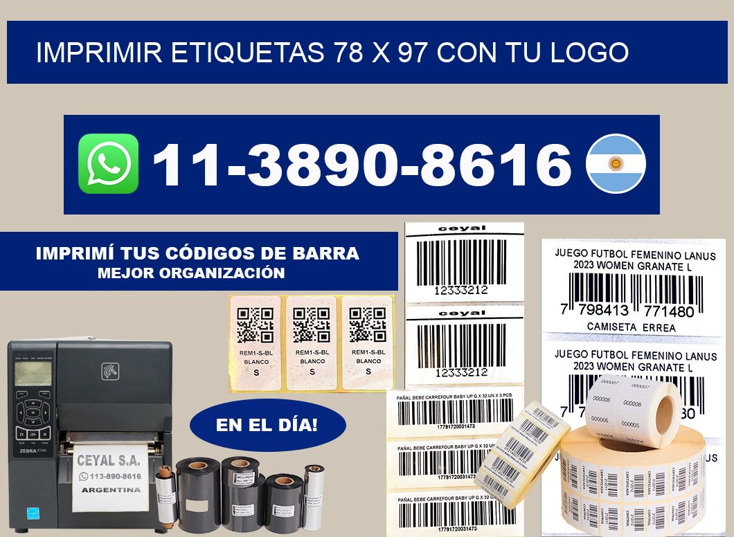 imprimir etiquetas 78 x 97 con tu logo
