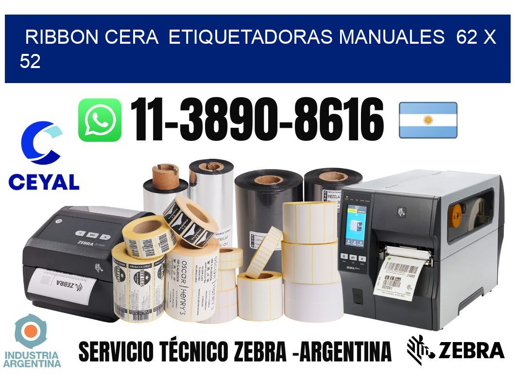 ribbon cera  Etiquetadoras Manuales  62 x 52