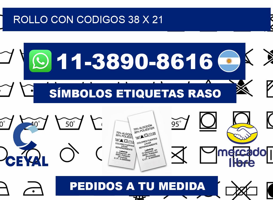 rollo con codigos 38 x 21