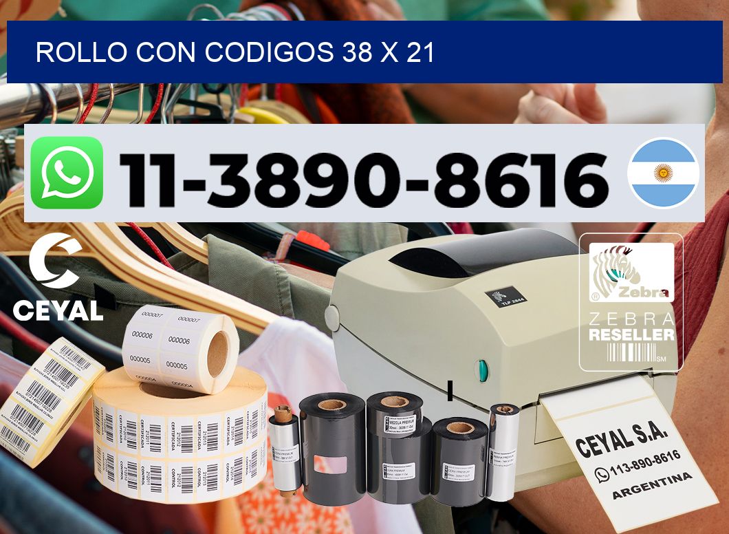 rollo con codigos 38 x 21