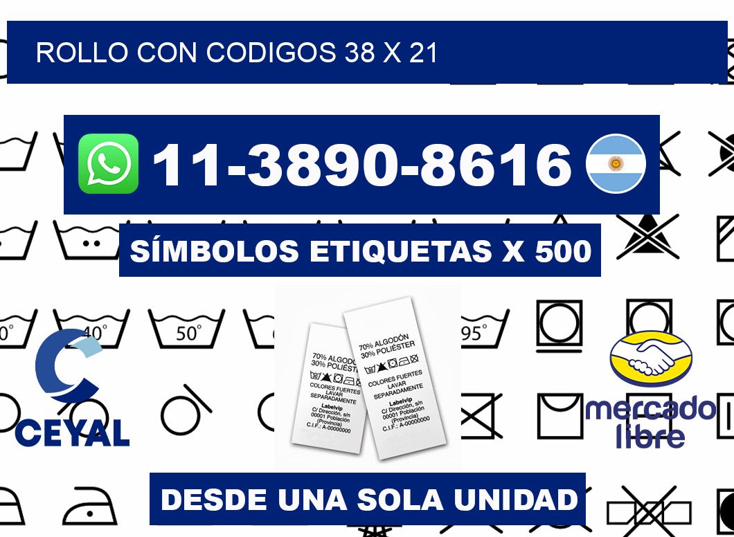 rollo con codigos 38 x 21