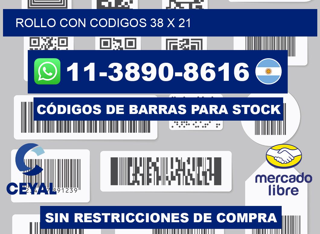 rollo con codigos 38 x 21