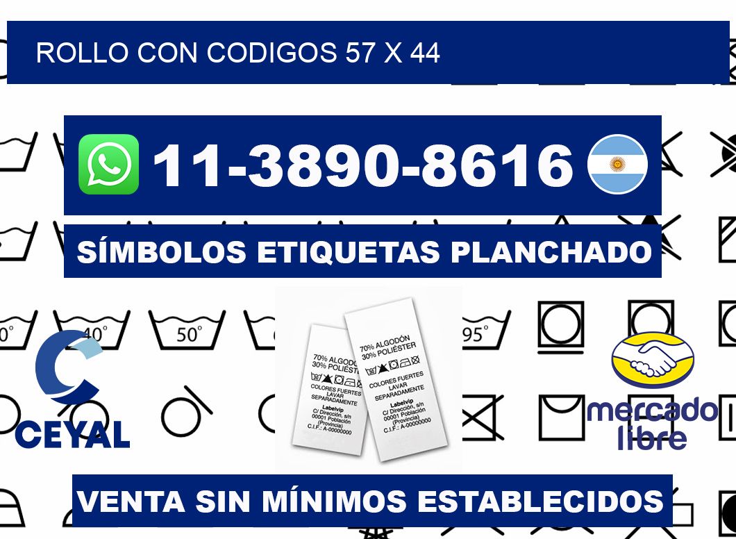 rollo con codigos 57 x 44