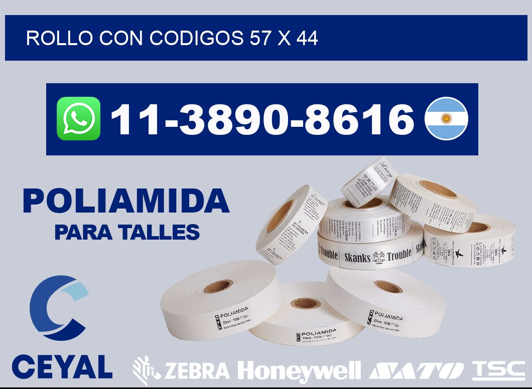 rollo con codigos 57 x 44