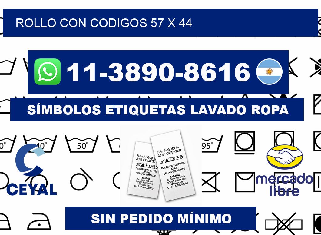 rollo con codigos 57 x 44