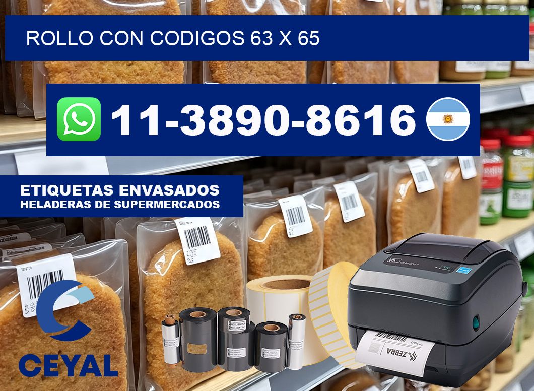 rollo con codigos 63 x 65