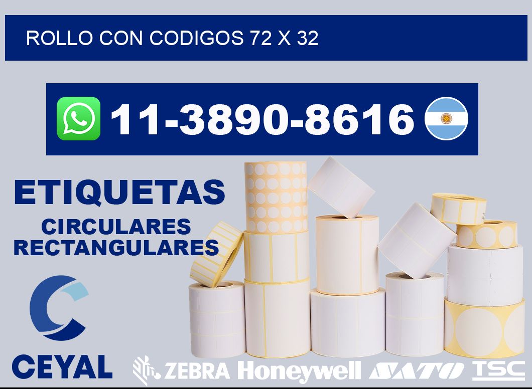 rollo con codigos 72 x 32