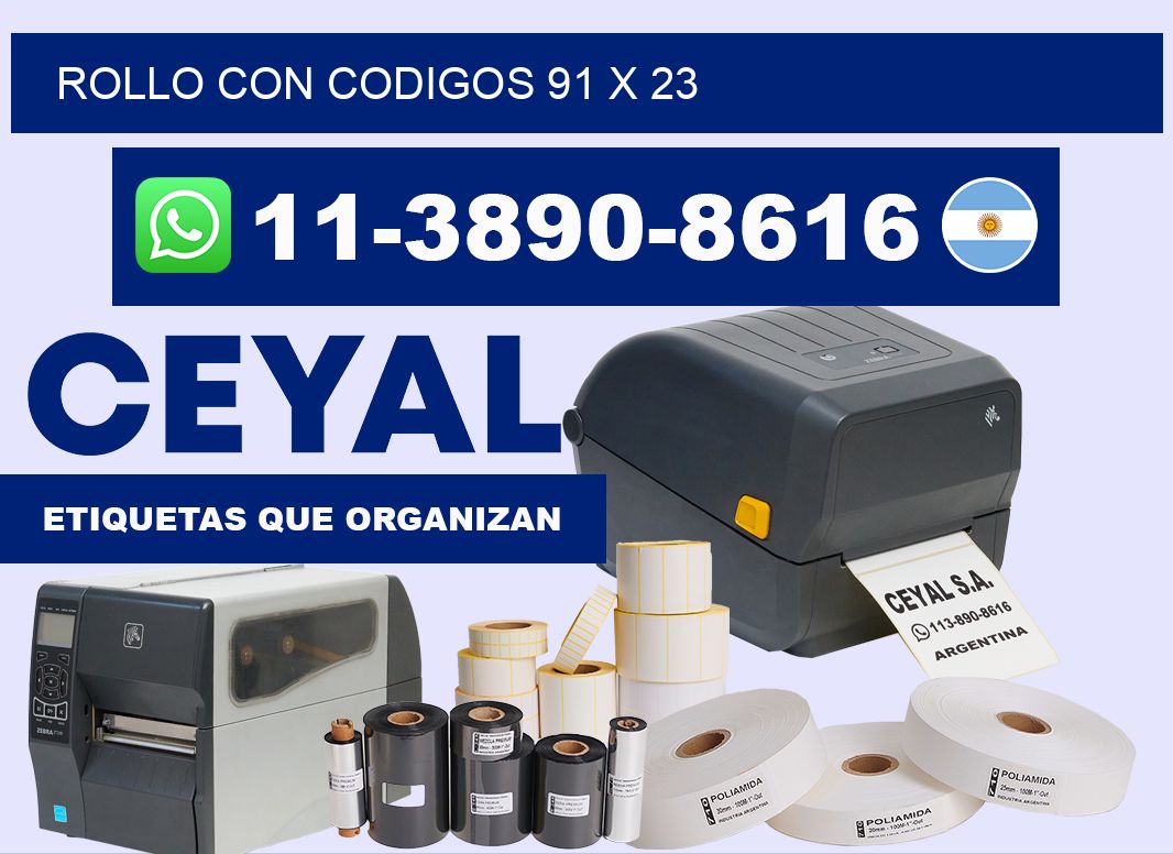 rollo con codigos 91 x 23