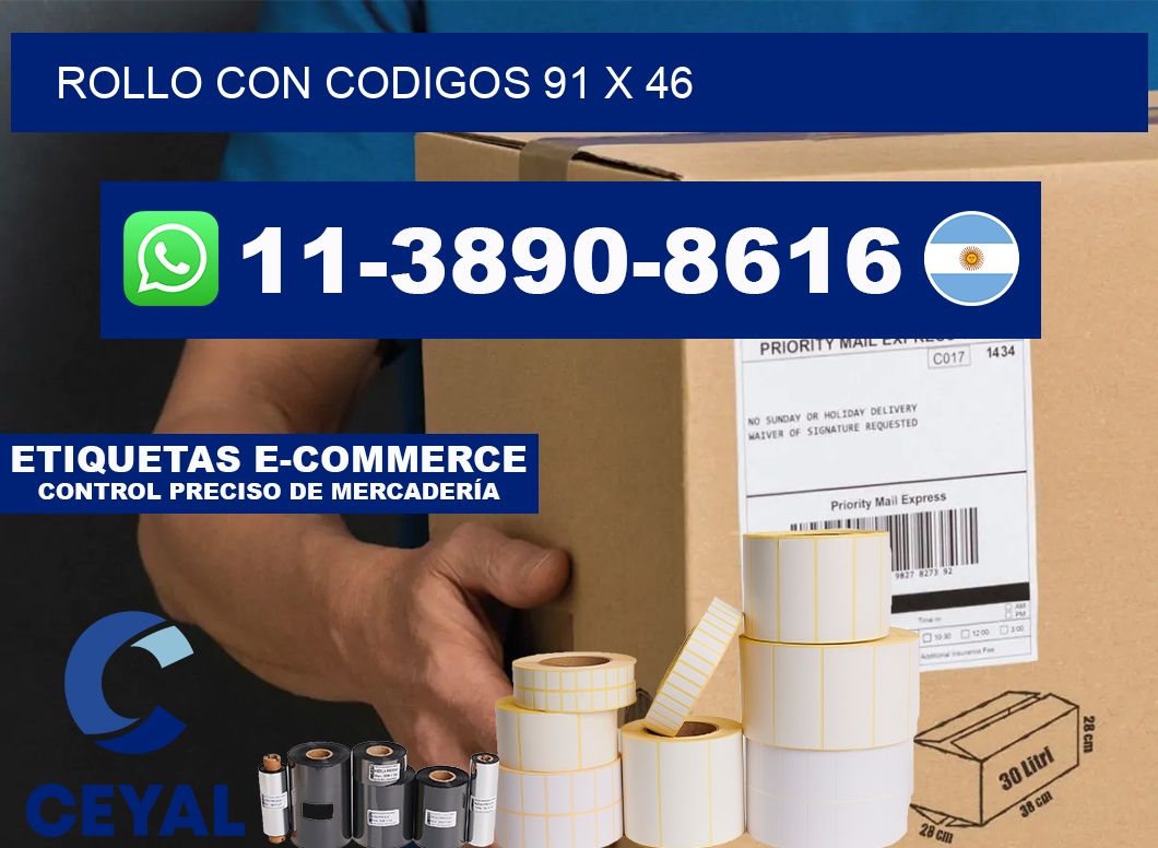 rollo con codigos 91 x 46