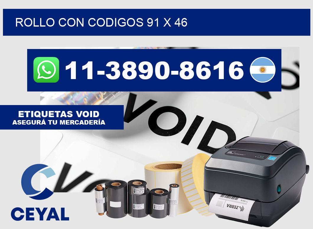 rollo con codigos 91 x 46
