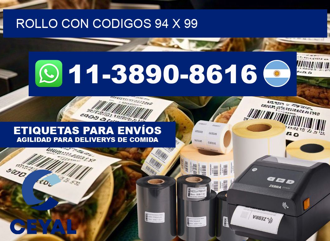 rollo con codigos 94 x 99