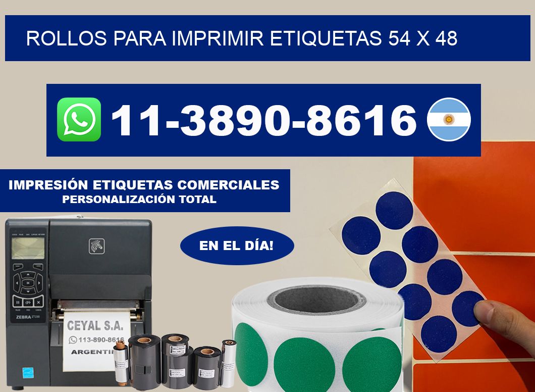 rollos para imprimir etiquetas 54 x 48