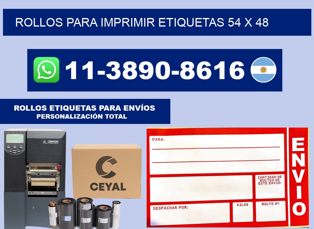 rollos para imprimir etiquetas 54 x 48