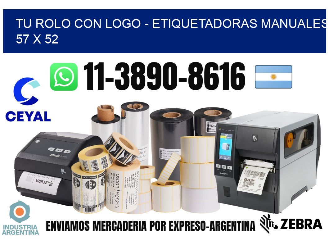 tu rolo con logo - Etiquetadoras Manuales  57 x 52