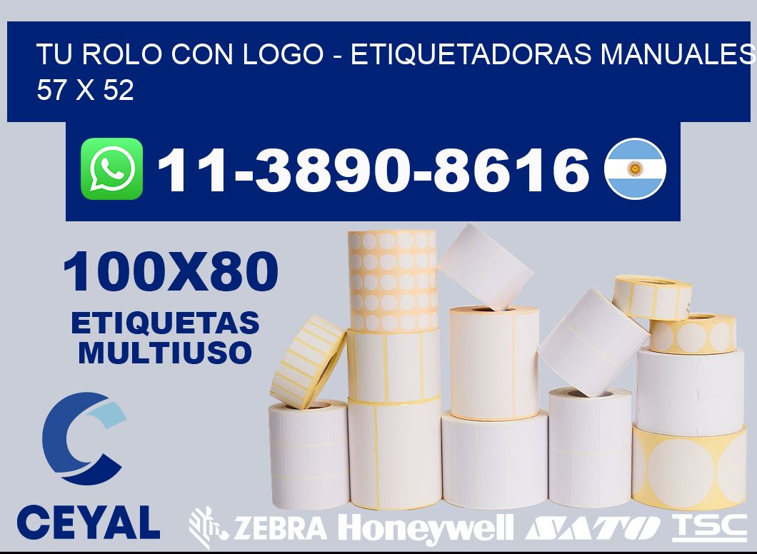 tu rolo con logo - Etiquetadoras Manuales  57 x 52