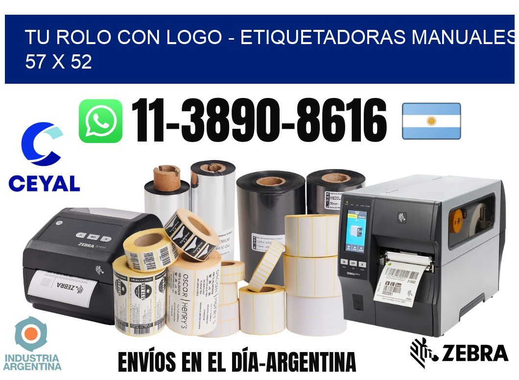tu rolo con logo - Etiquetadoras Manuales  57 x 52