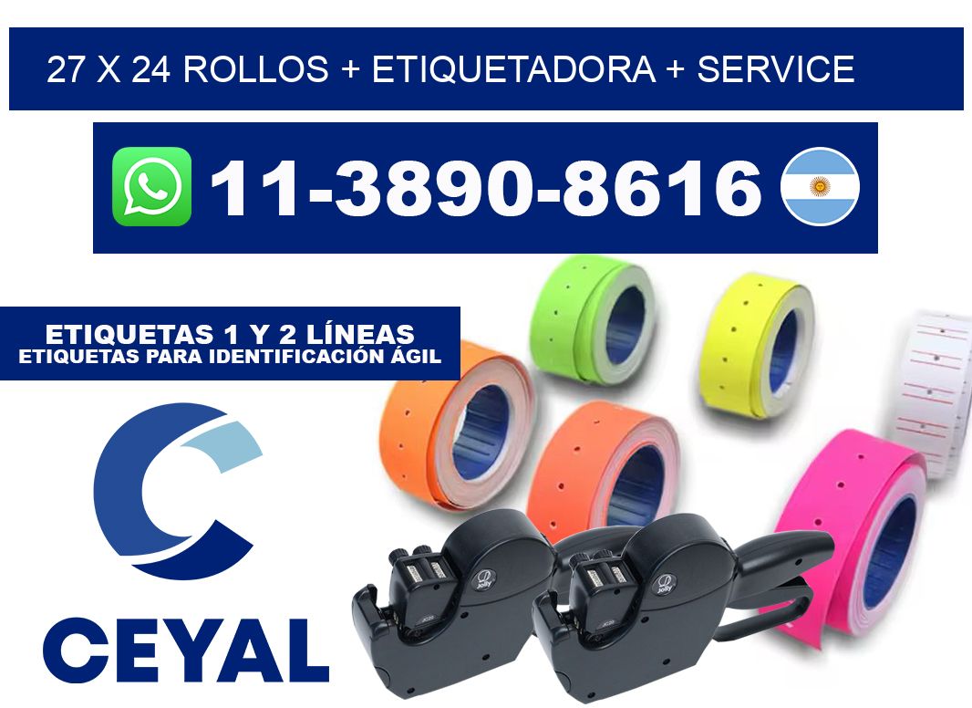 27 x 24 rollos + etiquetadora + service