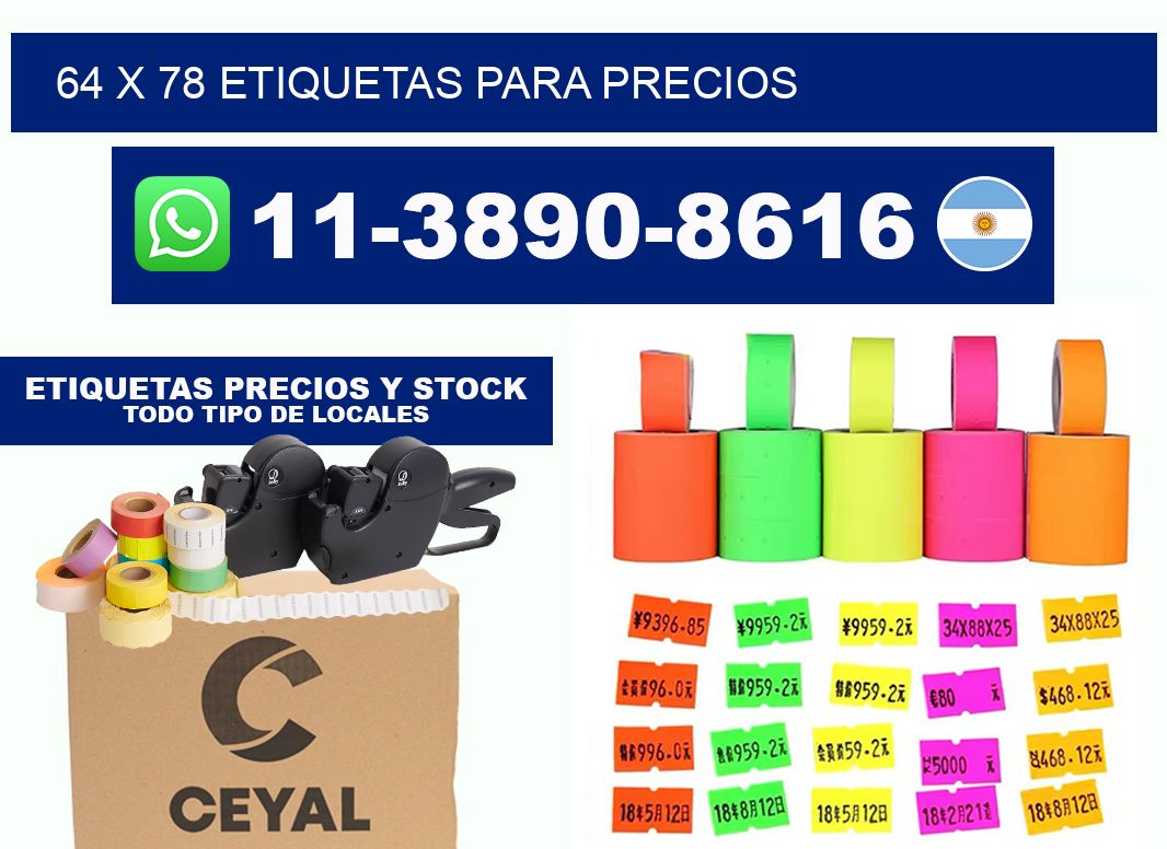 64 x 78 etiquetas para precios