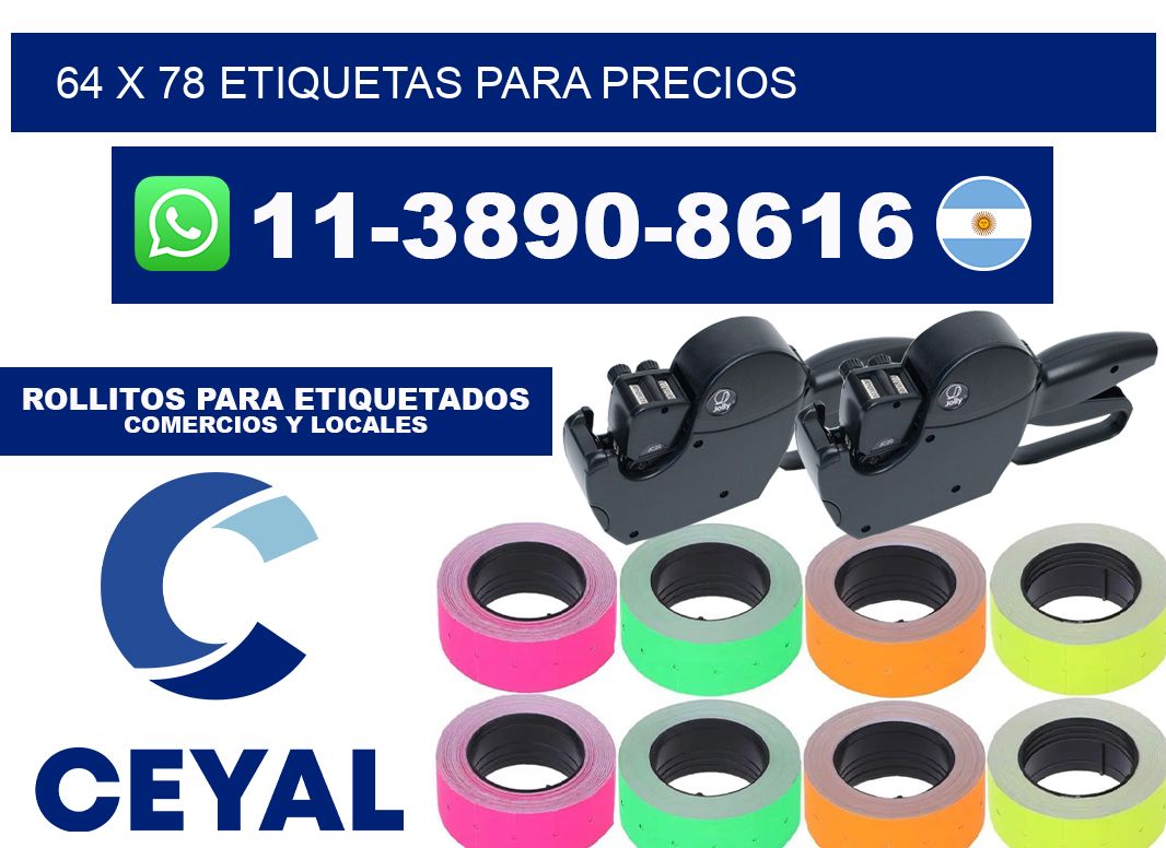 64 x 78 etiquetas para precios