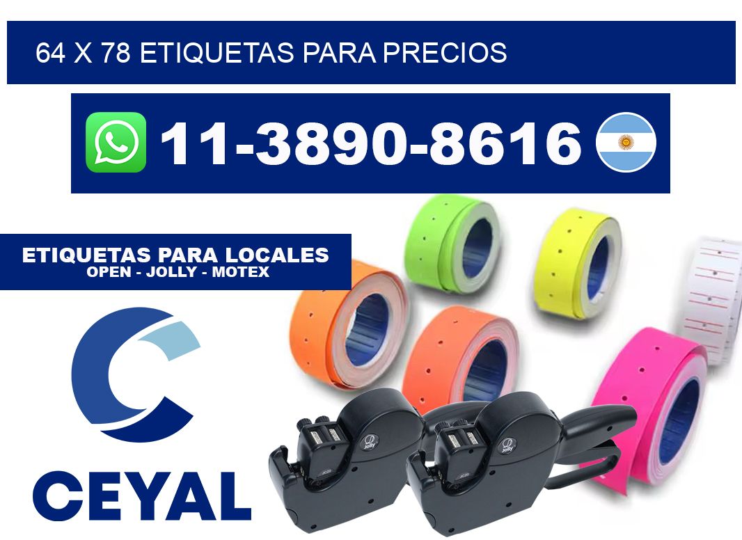 64 x 78 etiquetas para precios
